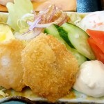 レストハウスところ - レストハウス ところ＠常呂町　帆立づくし定食　帆立フライ