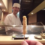 天ぷら　酒菜　醍醐 - 親方とトウモロコシ（嶽のきみ）