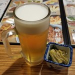 Tsubasa ya - 「ビール 中ジョッキ (480円)」で乾杯