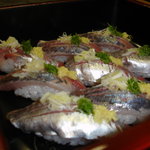 Kougen Zushi - 地魚鰺の握り８カン１７００円