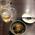 ますだ屋 - 生ビールと広島菜キムチ