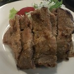 地酒BAR 山新 - 越後もち豚味噌焼きです。