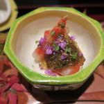 日本料理 晴山 - 30年10月　焼き茄子、車海老　白和え