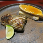 日本料理 晴山 - 30年10月　カマス塩焼き、海老芋、鮟肝