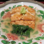 日本料理 晴山 - 30年10月　煮穴子、蓮根、春菊