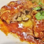 西洋料理杉山亭 - 若鶏のキエフ風、中にはキノコがたっぷり