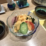 寿司の次郎長 - 上握りセットのサラダ！