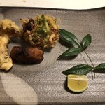 鰻はし本 - 松茸と鼈のかき揚げ