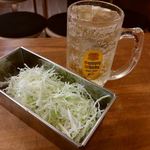 串揚げ×カレーうどん ブル - お通しキャベツ