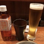 鶏一途 - 香檳烏龍茶＆アサヒ生ビール
