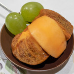 うを徳 - 2018.10 フルーツ盛り（信州翠峰、和歌山黒あま、鳥取輝太郎）