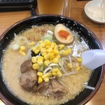 たけ屋 - 濃くみそラーメン(パイカ、煮卵トッピング)