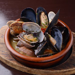 Clams and mussels steamed in white wine