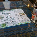 キンカーオ - 卓上の調味料の説明書き