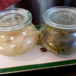 セロリの生姜炒めとらっきょう