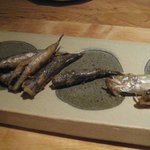 炙り　めひかりとししゃも