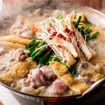 The famous Toriya Nabe, a rich chicken broth soup that takes hours to make and is praised by everyone, can be ordered for one person.