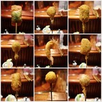 串かつ あーぼん - 最初の9本。
      通年食べれるけど、海老がやっぱり好きかな！