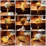 串かつ あーぼん - 3回目の9本。
      お喋り夢中でリフト出来ないものも(爆)
      秋刀魚が脂のってて美味しかった！