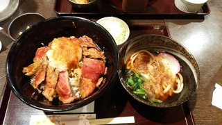Makotoya - おろしステーキ丼(ミニうどん付)