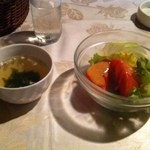 ステーキハウス・チャコ - スープとサラダ