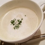 フランス風郷土料理 欅 - 「食の都ランチ」◇「焼き茄子のクリームスープ」