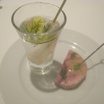 ル・ヴァンキャトル - ボタンエビ、ウズラのバロティーヌ　シードル