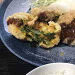 Yamasen - 日替わりランチカボチャコロッケ断面