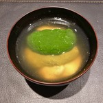 傳 - 小皿：茶碗蒸し 牡蠣 ほうれん草