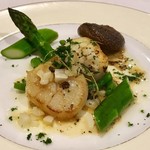北島亭 - 帆立の貝柱のポアレ にんにくバターソース