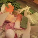 鳥茶屋 - うどんすき 1450円 の煮込み前