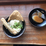 中村うどん - 醤油うどん大にチクワ天とアゲ・ダイコンとコンニャクのおでん