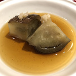 銀座 しのはら - 秋茄子のたいたん。篠原さんの原点。関西だな〜。