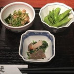 郷酒 鳥海一献 - お通しこれで500円は逆に嬉しい