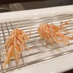 旬彩 天ぷら 心来(しんら） - 車海老のくも足