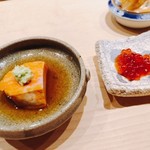 くろ﨑 - 2018.9.  鮟肝 & いくらの味噌漬け