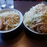 かじろうramen7 - ラーメン豚1ノーマルとラーメン小野菜、あぶらマシマシ