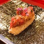 銀座 しのはら - トロとべったら漬けの巻寿し