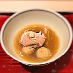 銀座 しのはら - 合鴨とつくね　きのこ鍋