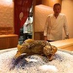 銀座 しのはら - 子持ち鮎の唐揚げ