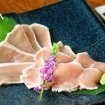 Beautiful wife chicken breast sashimi
