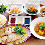 Hainanese chicken rice set