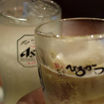 串かつ酒場 ひろかつ - ホッピー白セットとレモンサワーで乾杯♪