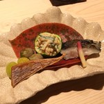 新ばし 星野 - ばちこ 銀杏 むかご 柿なます 魳