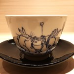 新ばし 星野 - 鳥獣戯画の湯飲み