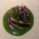 Reconnaissance - 焼きカマスの燻製 茸と焼き茄子 オータムポエムのソース