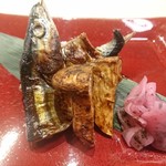 日本酒 福 - 秋刀魚と松茸の焼き物