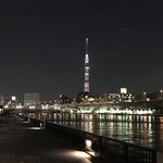 とんかつ檍 - 隅田川テラスからのスカイツリー
