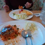 カフェレストランパセリ - イタリアンハンバーグのせトマトピラフ1100円セット