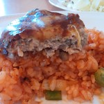 カフェレストランパセリ - イタリアンハンバーグのせトマトピラフ1100円セット